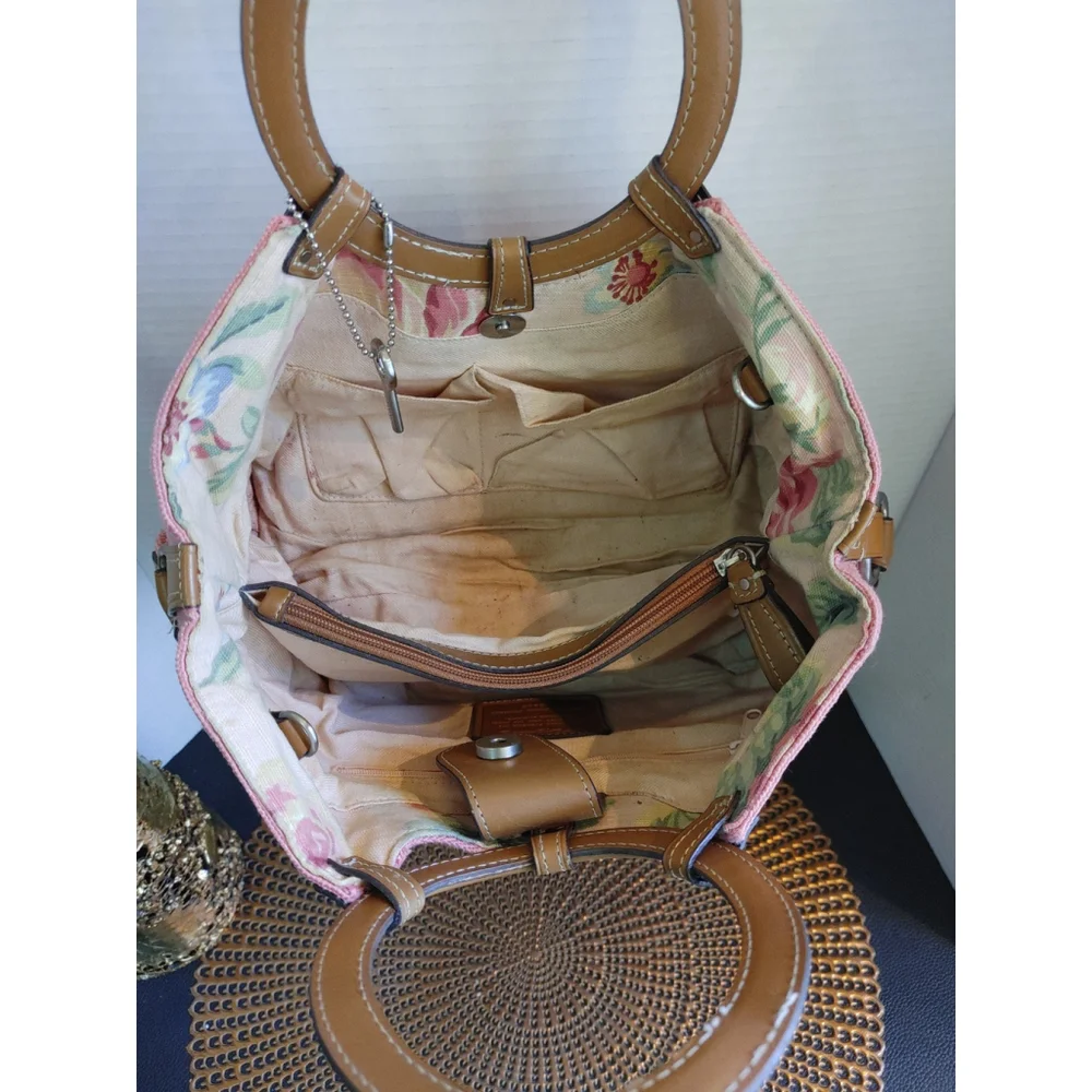 Fossil Pink and Brown Shoulder Bag